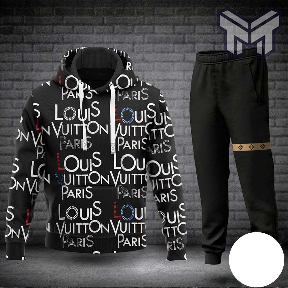 Louis vuitton black hoodie sweatpants pants hot 2023 lv luxury brand  clothing clothes outfit for men type01 - Muranotex Store
