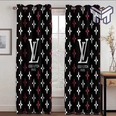 Louis vuitton black luxury window curtain curtain for child bedroom living room window decor,curtain waterproof with sun block