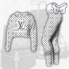 Louis vuitton black white croptop hoodie leggings for women luxury brand lv clothing clothes outfit hot 2023 Type01
