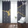 Louis vuitton black yellow logo luxury fashion premium window curtain trending 2023 for home decor