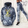 Louis vuitton blue hoodie leggings luxury brand lv clothing clothes outfit for women hot 2023