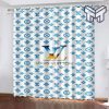 Louis vuitton blue logo luxury window curtain curtain for child bedroom living room window decor,curtain waterproof with sun block