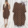 Louis vuitton brown batwing pocket dress lv luxury brand clothing clothes outfit for women hot 2023 Type03