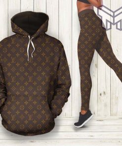 Louis vuitton brown hoodie leggings luxury brand lv clothing clothes outfit for women hot 2023 Type01