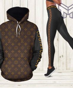 Louis vuitton brown hoodie leggings luxury brand lv clothing clothes outfit for women hot 2023 Type02