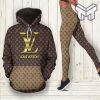 Louis vuitton brown hoodie leggings luxury brand lv clothing clothes outfit for women hot 2023 Type03