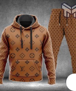 Louis vuitton brown hoodie sweatpants pants hot 2023 lv luxury brand clothing clothes outfit for men type01