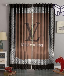 Louis vuitton brown square pattern window curtain,curtain waterproof with sun block