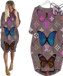 Louis vuitton butterfly batwing pocket dress lv luxury brand clothing clothes outfit for women hot 2023