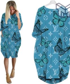 Louis vuitton butterfly batwing pocket dress lv luxury brand clothing clothes outfit for women hot 2023 Type01