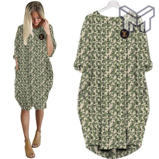 Louis vuitton camouflage batwing pocket dress lv luxury brand clothing clothes outfit for women hot 2023