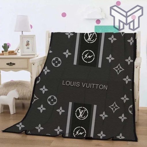 Louis vuitton dark fashion luxury brand fleece blanket comfortable blanket