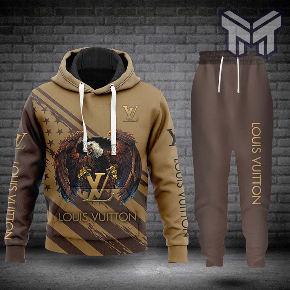 Louis vuitton eagle hoodie sweatpants pants hot 2023 lv luxury clothing  clothes outfit for men type01 - Muranotex Store