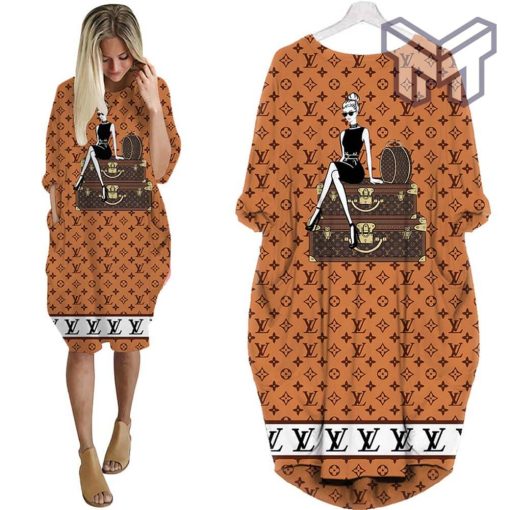 Louis vuitton fashion girl batwing pocket dress lv luxury brand clothing clothes outfit for women hot 2023