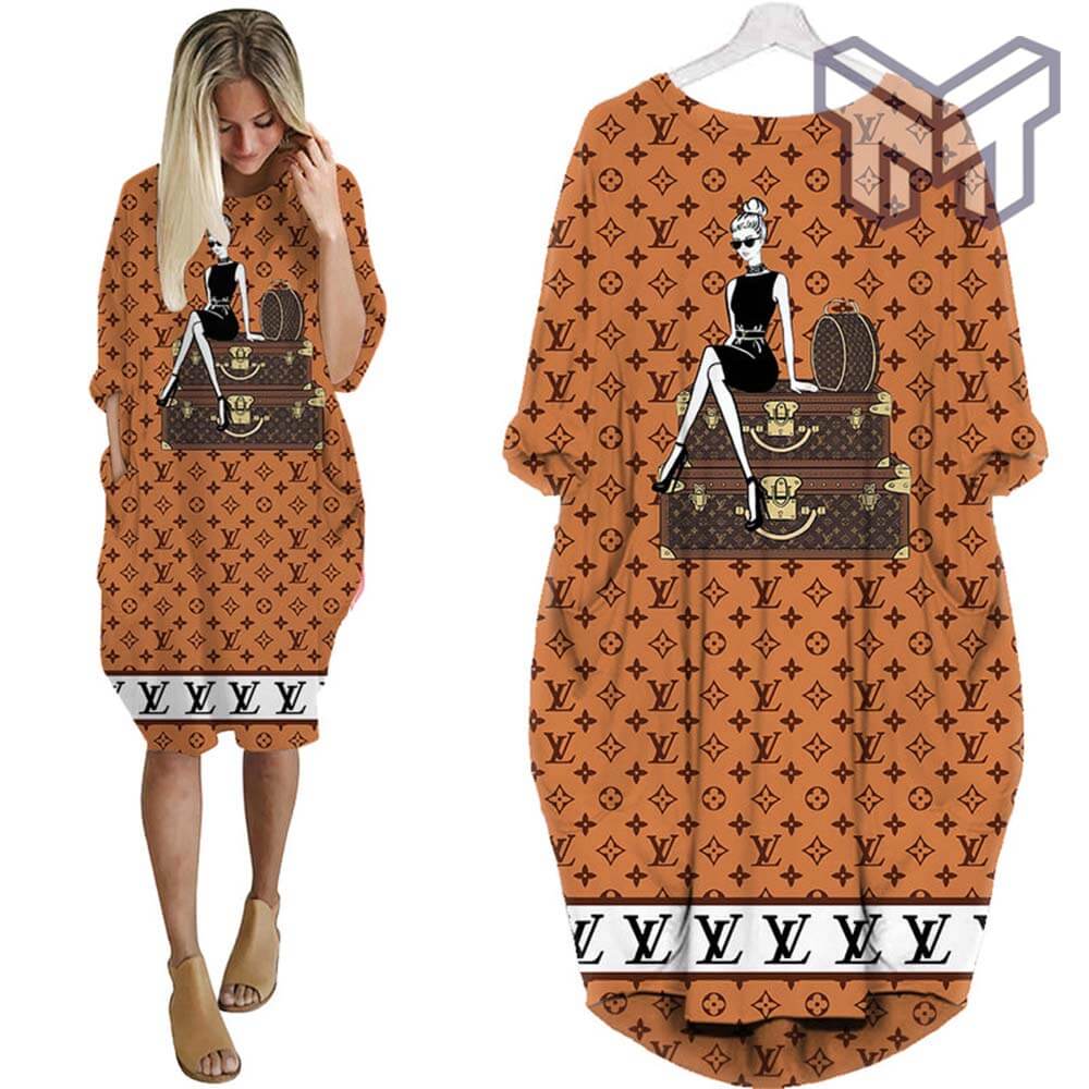 Louis vuitton lv batwing pocket dress luxury clothing clothes outfit for  women hot 2023 - Muranotex Store
