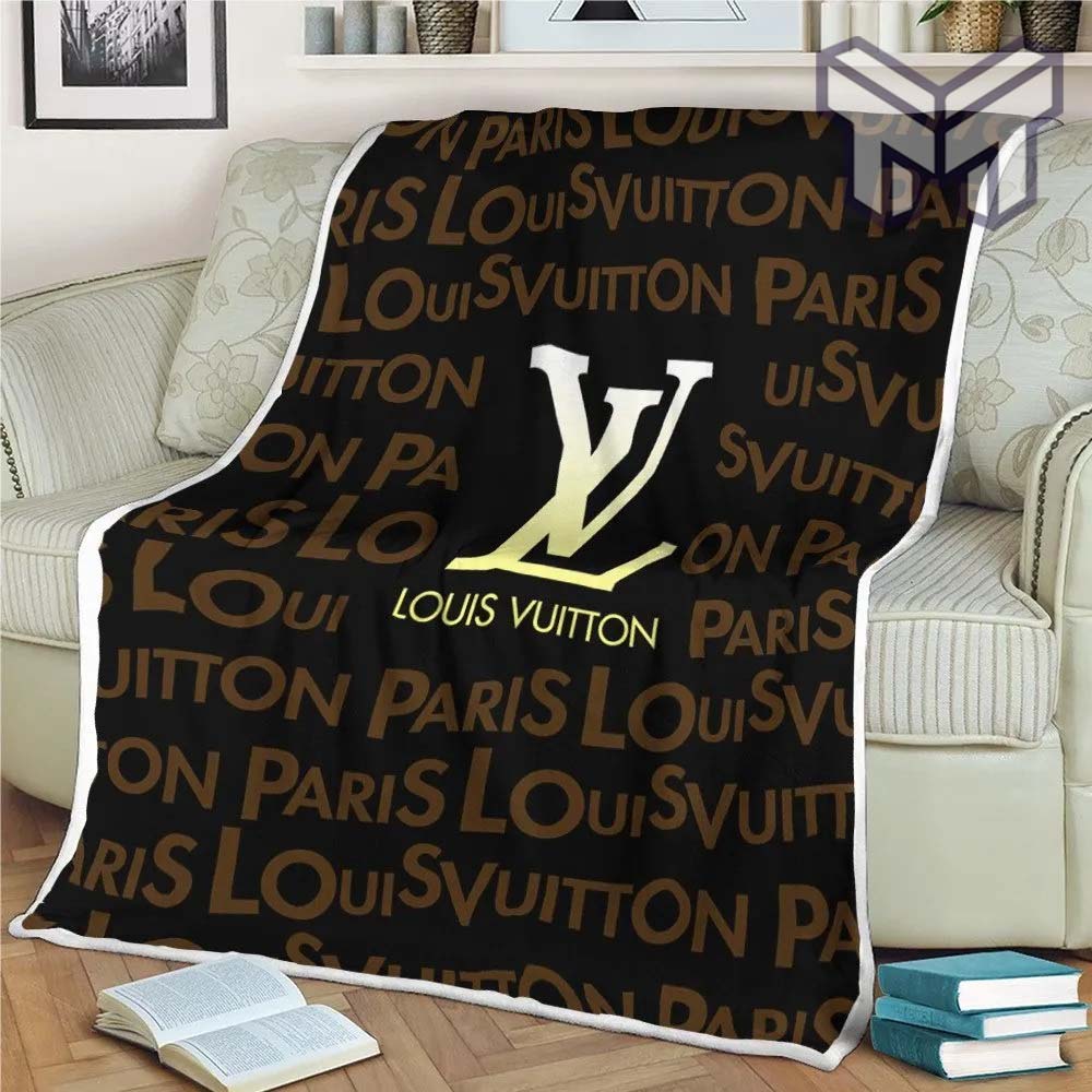 Louis Vuitton White Logo Brown Blanket Fleece Home Decor Special Gift in  2023