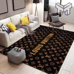 Louis Vuitton Blue Fashion Area Rug Carpet Living Room Rug Us Gift