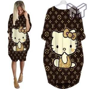 Louis vuitton hello kitty batwing pocket dress lv luxury brand clothing clothes outfit for women hot 2023