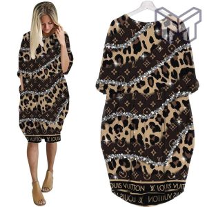 Louis vuitton leopard batwing pocket dress lv luxury brand clothing clothes outfit for women hot 2023