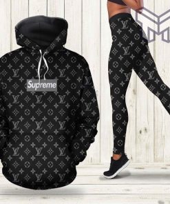 Louis vuitton luxury brand 3d hoodie and leggings set lv gift hot 2023