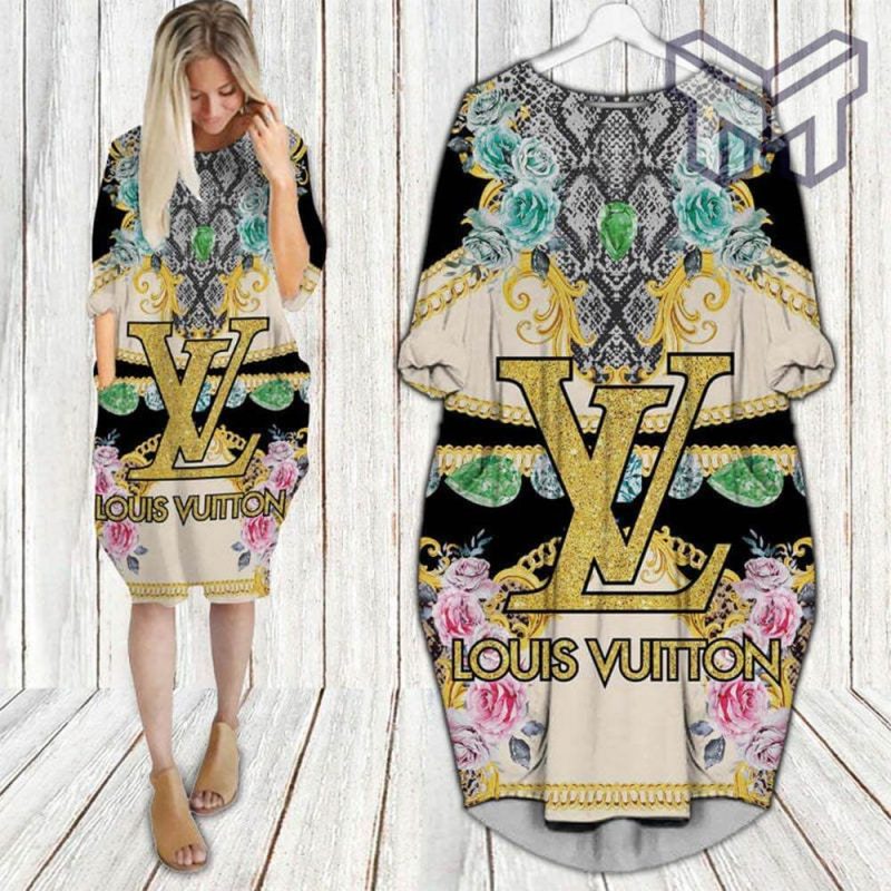 Louis vuitton monogram batwing pocket dress lv luxury brand clothing clothes  outfit for women 208 bwdl in 2023