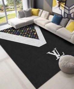 Louis vuitton lv blue luxury area rug for living room bedroom carpet floor mats keep warm in winter mat