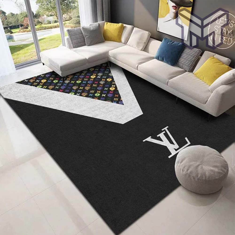 Louis vuitton lv blue luxury area rug for living room bedroom