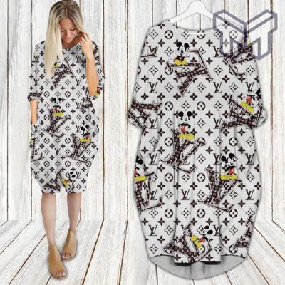 Louis vuitton lv mickey mouse disney batwing pocket dress luxury clothing clothes outfit for women hot 2023