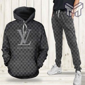 Louis Vuitton Black 3 D Hoodie Sweater Pants Lv Luxury Cloth - Inspire  Uplift