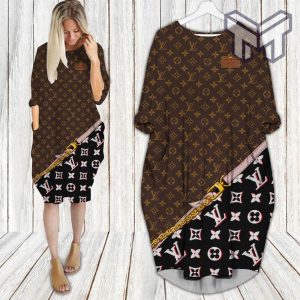 Louis vuitton monogram batwing pocket dress lv luxury brand clothing clothes outfit for women hot 2023 Type 02