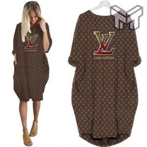 Louis vuitton monogram batwing pocket dress lv luxury brand clothing clothes outfit for women hot 2023 Type 03