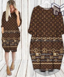 Louis vuitton monogram batwing pocket dress lv luxury brand clothing clothes outfit for women hot 2023 Type 04