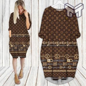 Louis vuitton monogram batwing pocket dress lv luxury brand clothing clothes outfit for women hot 2023 Type 04