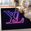 Louis vuitton neon rectangle rug living room rug christmas gift us decor