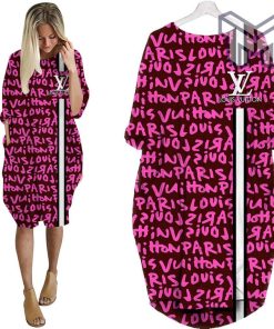Louis vuitton pink batwing pocket dress lv luxury brand clothing clothes outfit for women hot 2023