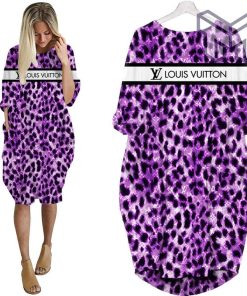 Louis vuitton purple batwing pocket dress lv luxury brand clothing clothes outfit for women hot 2023
