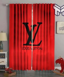 Louis vuitton red luxury fashion premium window curtain trending 2023 for home decor