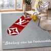 Louis vuitton skateboard area rug living room rug christmas gift us decor