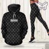 Louis vuitton supreme hoodie leggings luxury brand lv clothing clothes outfit for women hot 2023