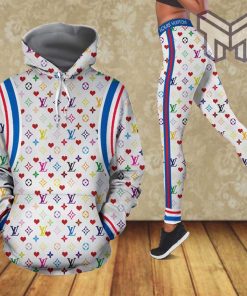 Louis vuitton white hoodie leggings luxury brand lv clothing clothes outfit for women hot 2023