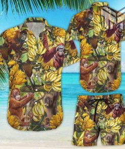 Monkey Banana Shirt Monkey Jungle With Banana Hawaii Shirt - Unique Monkey Gifts For Adults