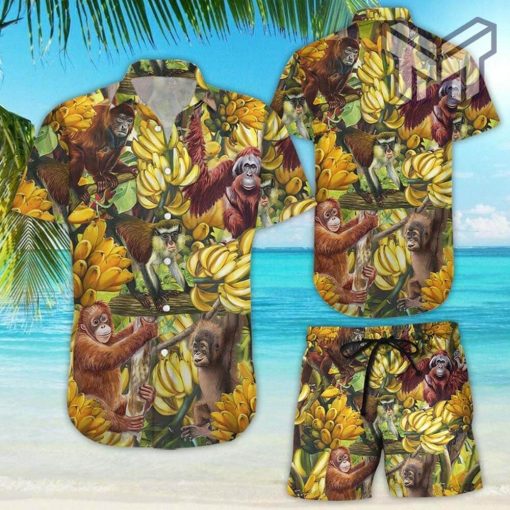 Monkey Banana Shirt Monkey Jungle With Banana Hawaii Shirt - Unique Monkey Gifts For Adults