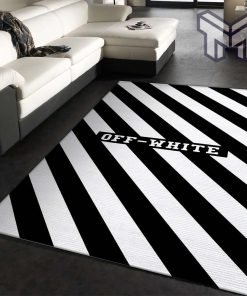 Off-white area rug fashion brand rug floor decor home decorations