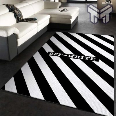 Off-white area rug fashion brand rug floor decor home decorations