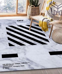 Off-white black marmor area rug living room rug floor decor home decorations