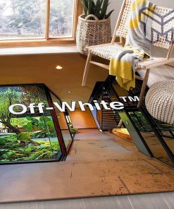 Off-white poster area rug fashion brand rug floor decor home decorations