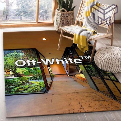 Off-white poster area rug fashion brand rug floor decor home decorations