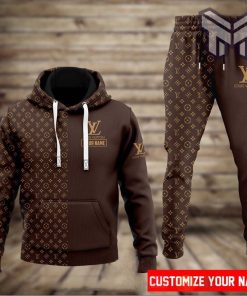 Personalized louis vuitton brown hoodie sweatpants pants hot 2023 lv luxury clothing clothes outfit for men