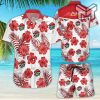 Pizza Hut Tropical Flower Aloha Hawaiian Shirts and short Summer Hawaiian Beach day 3D Hawaiian Shirt