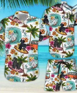 Poodle Shirt Enjoy Surfing With Black Poodle Hawaiian Shirt Black Poodle Gifts